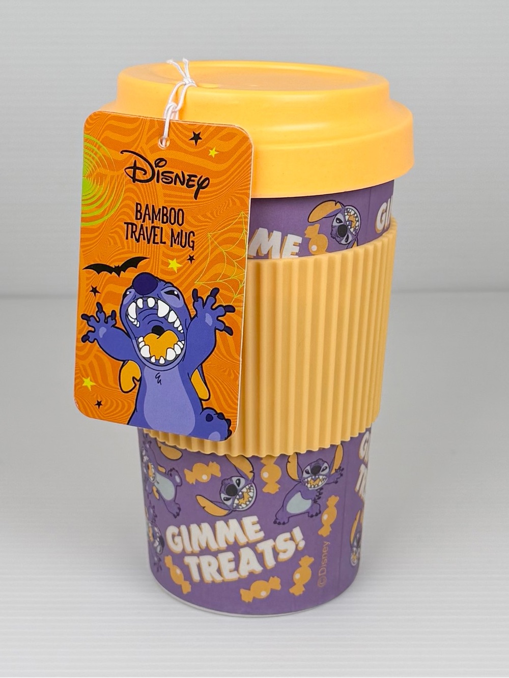 Disney Stitch Halloween Bamboo Travel Mug Reusable Coffee Cup NWT